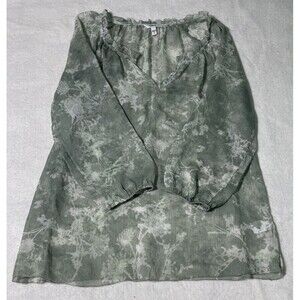 Sonoma Sheer Olive And White Blouse Women’s Small